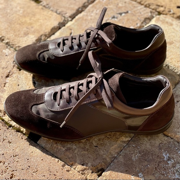Canali Brown Suede and Leather Sneakers - Picture 3 of 8